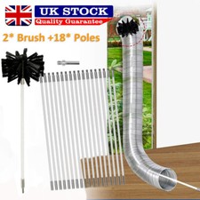 Chimney Cleaning Brush Kit Flexible Rods Pipe Cleaning Brush, Flue Sweep Brush