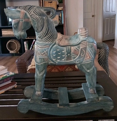 Vintage large carved rocking - vintage,