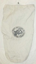 VINTAGE DRAWSTRING DUFFLE BAG HONEY POT CANOE CO PITTSFORD VERMONT GRAPHIC