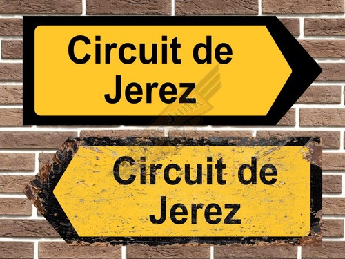 Jerez circuit metal road sign - road,