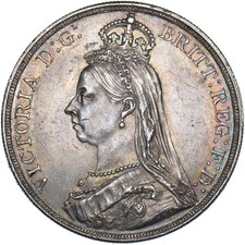 1887 Crown - Victoria British Silver Coin - Very Nice