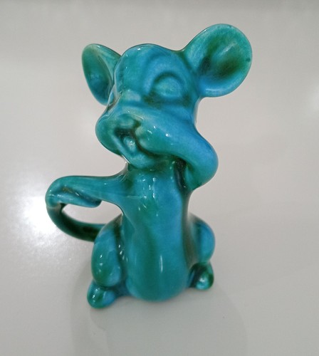 Anglian pottery green mouse - anglian,