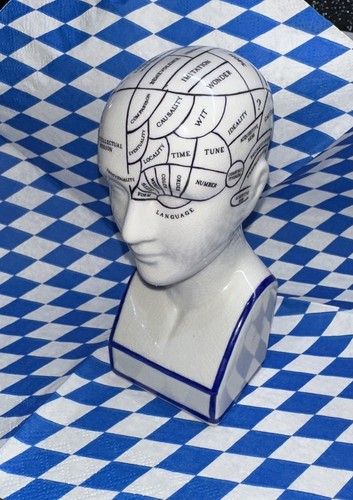 Ceramic phrenology head - ceramic,