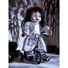 Spooky Halloween Animated Haunted Creepy Girl On Tricycle