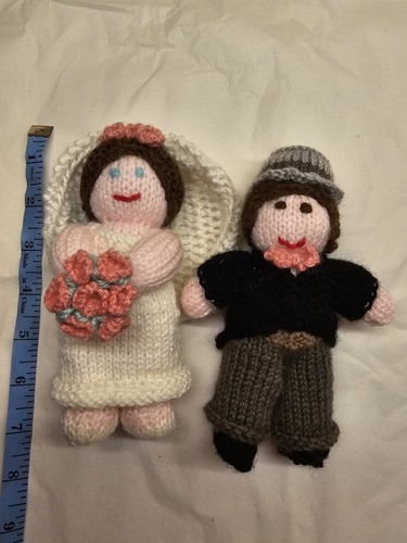 Handmade knitted bride and - handmade,
