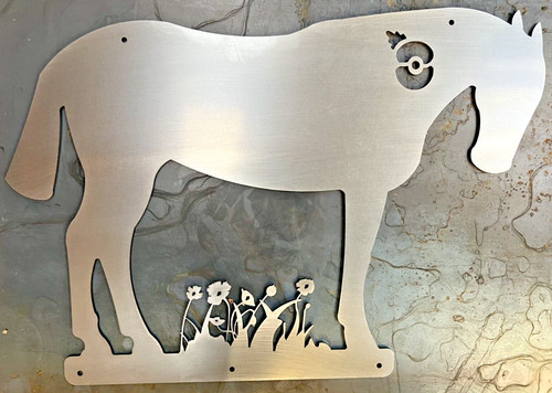 Metal war horse silhouette - metal,