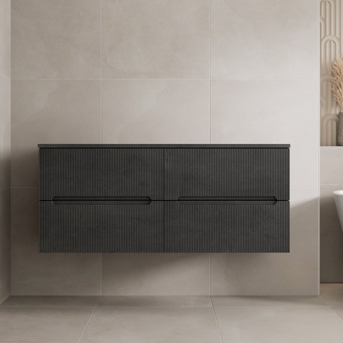 1200mm black vanity unit - black,