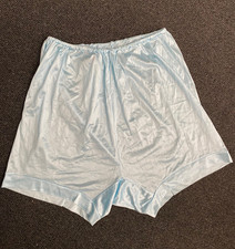 Mylesta Baby Blue French Knickers UK 18 Silky Soft shine panties briefs Vintage