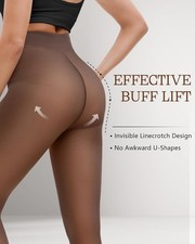 2 Pairs Fleece Lined Women Warm Pantyhose Translucent Thermal Tights UK