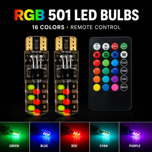 501 w5w rgb - remote, led