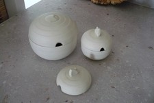 VINTAGE RETRO HORNSEA CONCEPT LIDDED POTS JAM/SUGAR/BUTTER