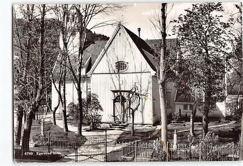 Postcard egersund church - egersund,