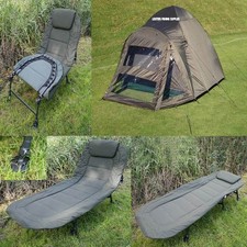 2 Man Double Skin NGT Green Carp Fishing Bivvy Tent + 6 Leg Bed Chair Bedchair