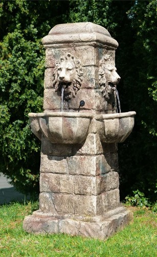 Majestic lion water feature - water,