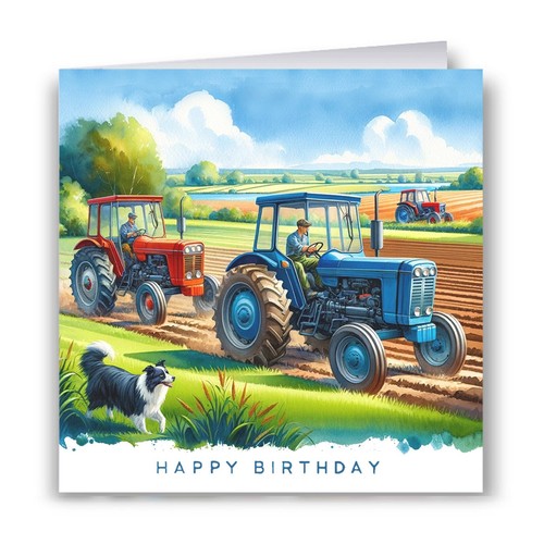 Tractor birthday card - card,