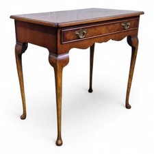 Antique style walnut console table with drawer on cabriole legs