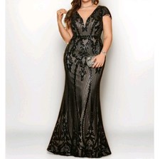 Unithorse Black Sequined Lace