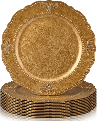 Antique gold charger plates - gold,