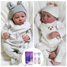 Realistic Reborn Dolls Twins Real Alive Baby Boy Girl Handmade Newborn Doll Gift