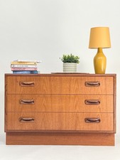 G Plan Fresco Red Label Mid-Century Teak Chest of Drawers – Pyramid Handles