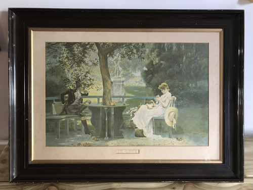 Large framed antique - large,