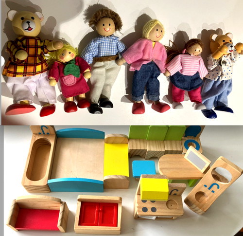 Wooden dolls house toy town - toy,