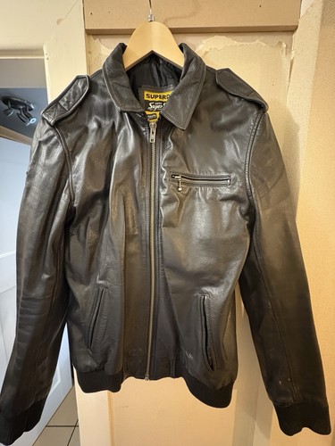 Superdry men leather jacket - men's,