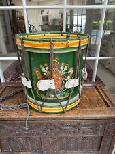 ANTIQUE ENGLISH 19th CENTURY REGIMENTAL MILITARY WOOD DRUM 15”