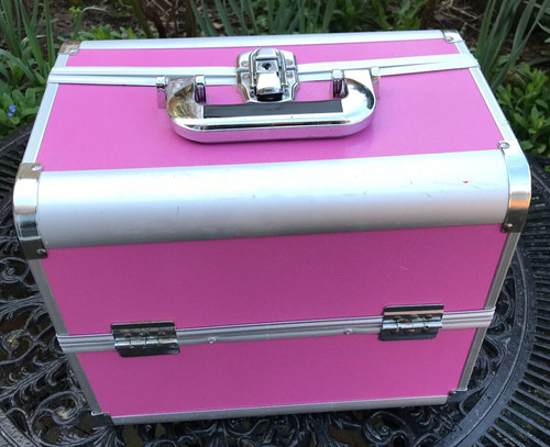 Pink aluminium make up carry - pink,