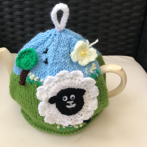 Hand knitted sheep tea cosy - ,