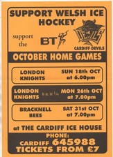 Oct 98 CARDIFF DEVILS fixture