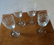 4 x Vintage Needle-etched