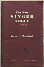 SINGER VOGUE SERIES III Car Owners Handbook 1965 #IB 395/2