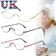 Metal Reading Glasses +1.00~+4.0 Diopter Eyeglasses Half Moon Reading Glasses