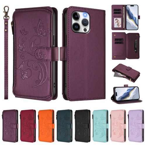Zip wallet case purse leather - case,