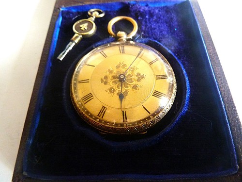 18k solid gold pocket - gold, watch