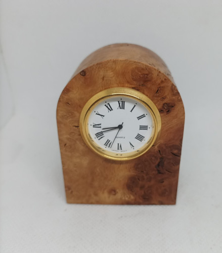 Small mantle clock wooden - mantle, hand