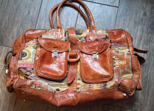Vintage kilim and leather - vintage,