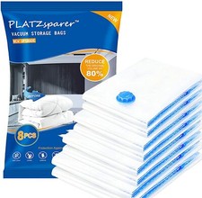 Vacuum Storage Bags, Save 80% More Reusable Space Saver Bags,Double Zip Turbo 