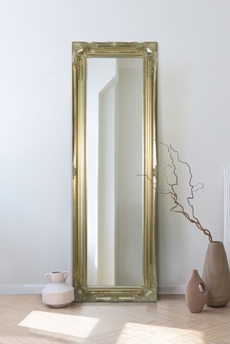 Large mirror silver ornate - silver,