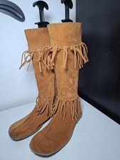 Vintage Y2K Fringe Boots Suede