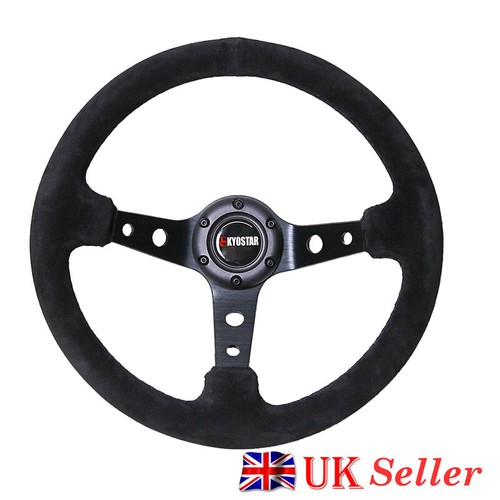 350mm black suede - black, steering
