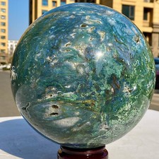 26.62LB Natural Water Grass Agate Crystal Ball Quartz Energy Ball