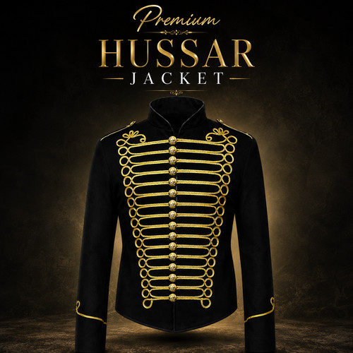 Men military hussar jacket - military,