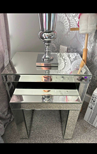 Dunelm mirrored glass bedside - dunelm,