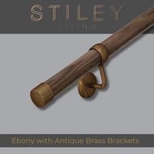 Ebony stair handrail - stair, wall