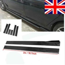Universal Black Car Side Skirt Extension Rocker Panel Splitter Protector Lip UK