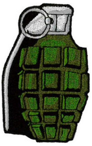 Hand grenade embroidered - hand, patch