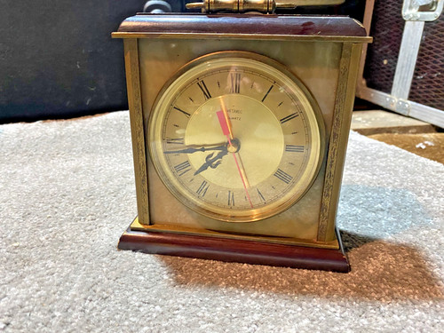 Metamec mantle clock gold - metamec,