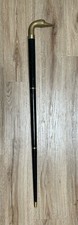 Vintage Solid Brass Duck Head 3 Piece Tippler Stick Cane Flask Cane 35”